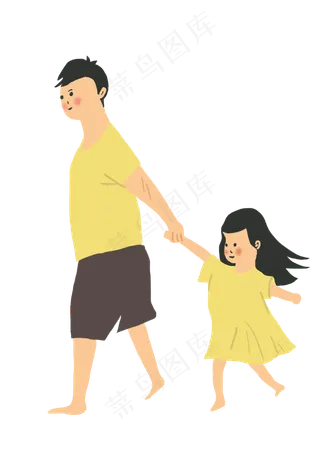 牵手父女PNG素材
