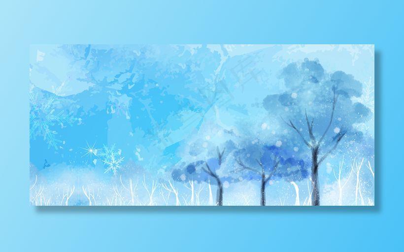 唯美二十四节气小雪背景素材