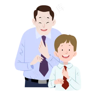 系领带的父子矢量素材
