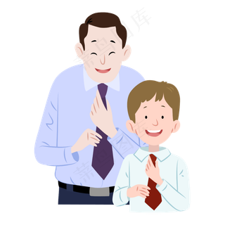 系领带的父子矢量素材