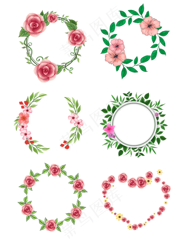 手绘风花卉边框设计元素(3545X5315(DPI:300))psd模版下载
