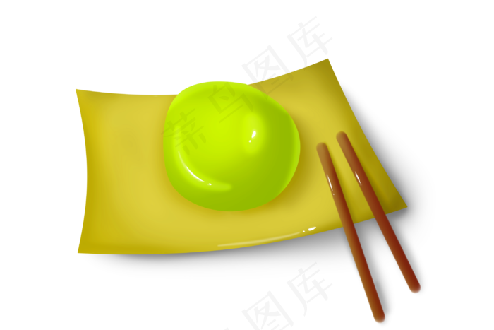透明漂亮的青团子插图(3000X2000(DPI:350))psd模版下载