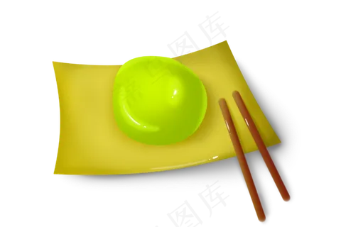 透明漂亮的青团子插图