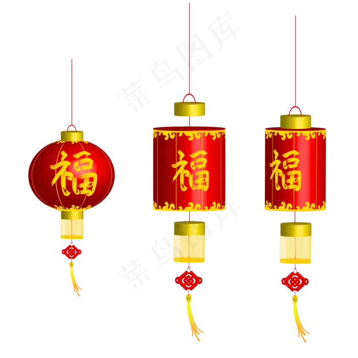 新年灯笼春节贺岁习俗,免抠元素(2000X2000(DPI:300))ai矢量模版下载
