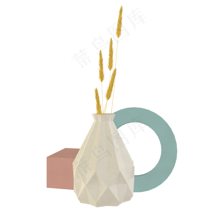 c4d立体花瓶几何家居装饰免费(2000X2000(DPI:300))psd模版下载