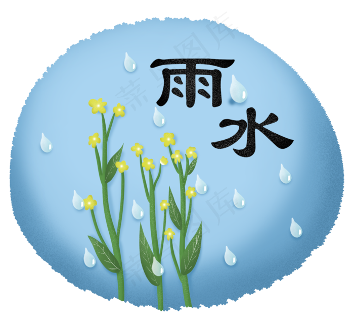 雨水春天下雨植物雨滴二十四节气