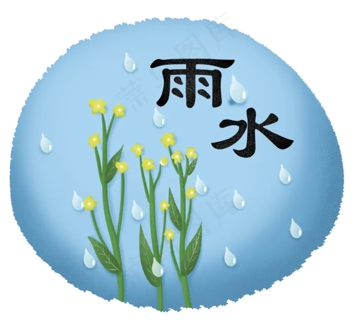 雨水春天下雨植物雨滴二十四节气
