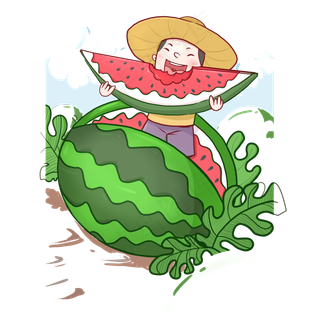 彩色创意西瓜食物元素