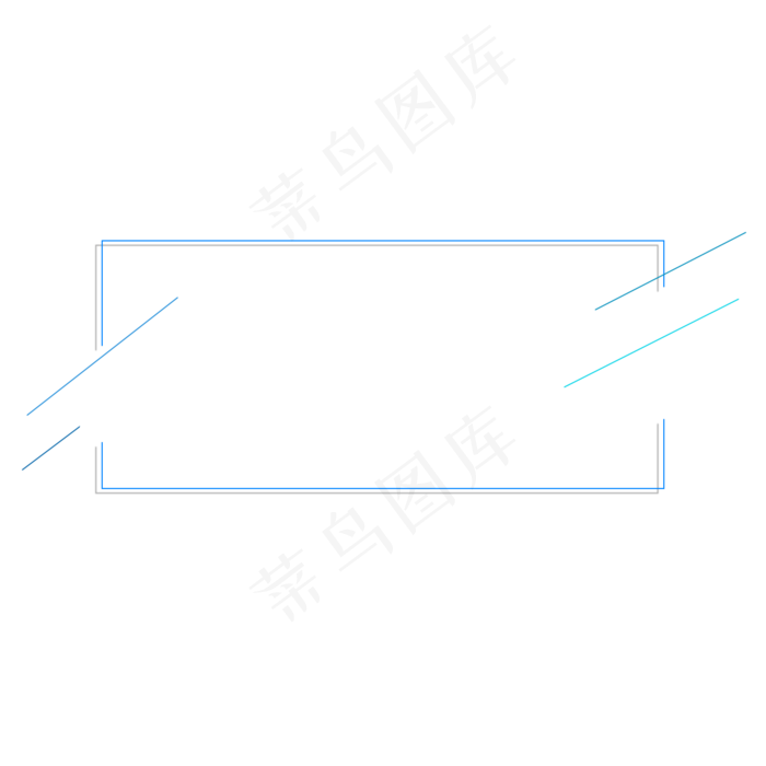 蓝色简约科技风标题框