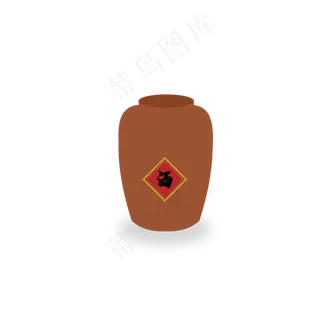 中国风手绘清明节酒坛