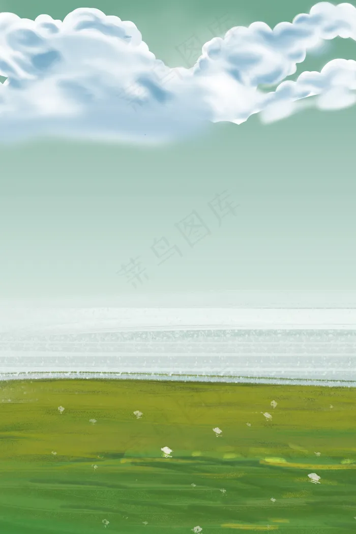 清明节绿色草地psd分层banner(3545*5315px 	      )psd模版下载