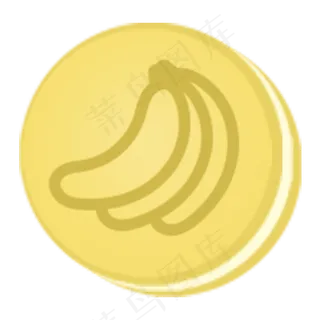 马卡龙清新糖果色香蕉水果图标