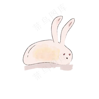 可爱手绘清新萌兔子灯,免抠元素