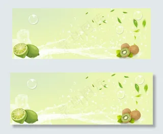 清新水果绿色banner