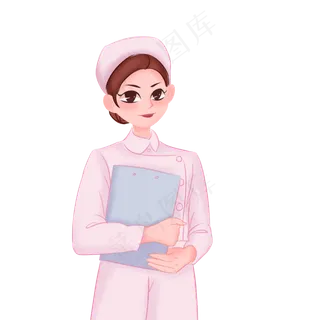 粉色可爱小护士元素
