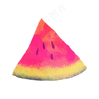 夏季水彩手绘西瓜矢量