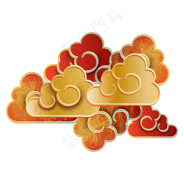 中国风描金云纹