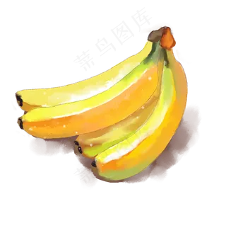 水彩小清新水果黄色香蕉