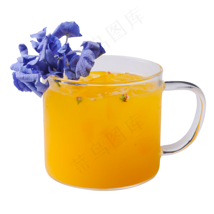 蝶豆花芒果汁,免抠元素