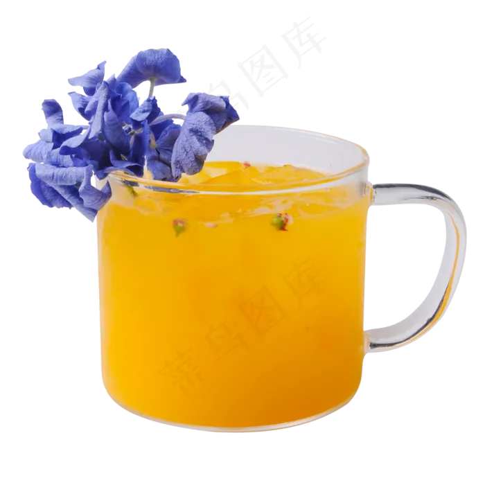 蝶豆花芒果汁,免抠元素