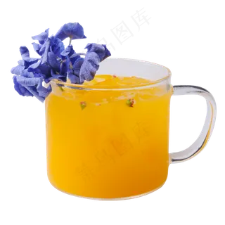 蝶豆花芒果汁,免抠元素