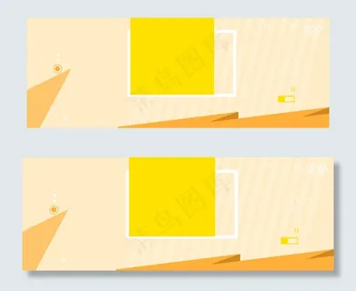 简约几何图形橙色秋季新品banner