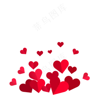 红色浪漫扁平化母亲节爱心