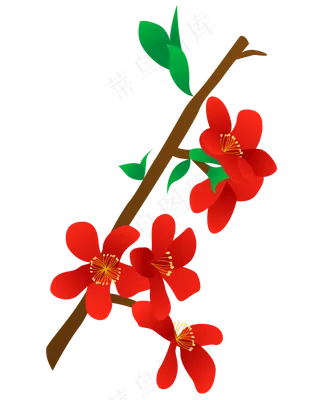 矢量免扣卡通海棠花