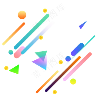 彩条三角形漂浮元素,免抠元素