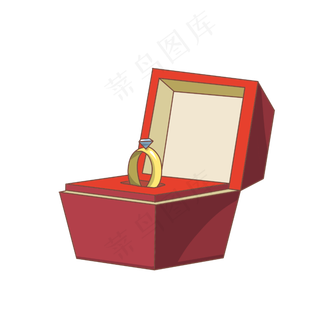 卡通手绘钻戒插图,免抠元素