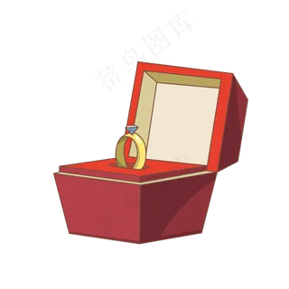 卡通手绘钻戒插图,免抠元素