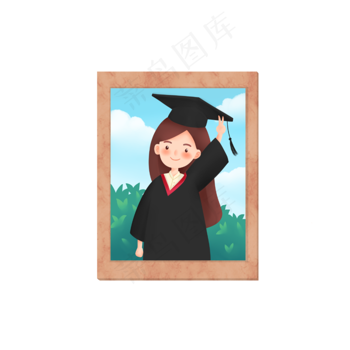 清新可爱大学毕业照相框(3000X3000(DPI:149))psd模版下载