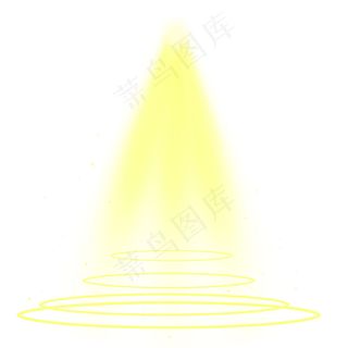 黄色舞台中心聚光光束,免抠元素