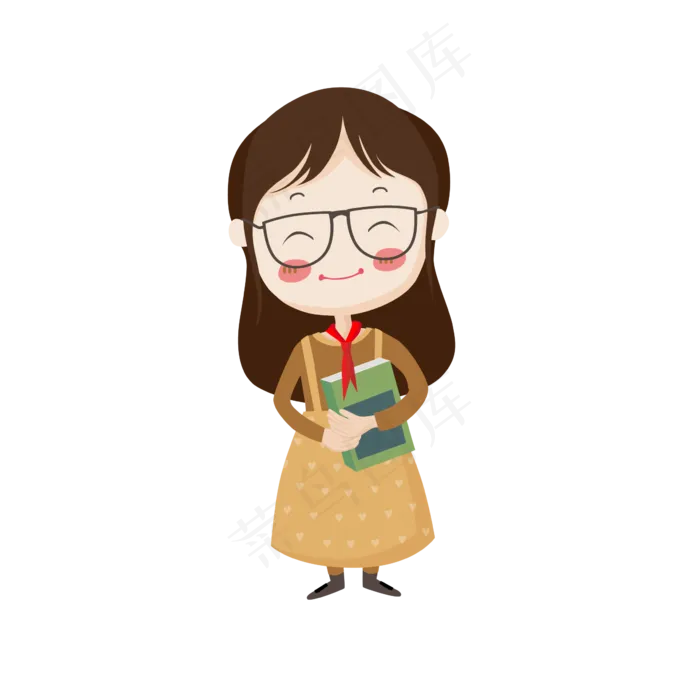教师节戴红领巾的女老师,免抠元素