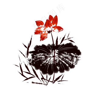 中国风水墨荷花