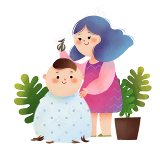 龙抬头二月二理发剃头传统植物,免抠元素