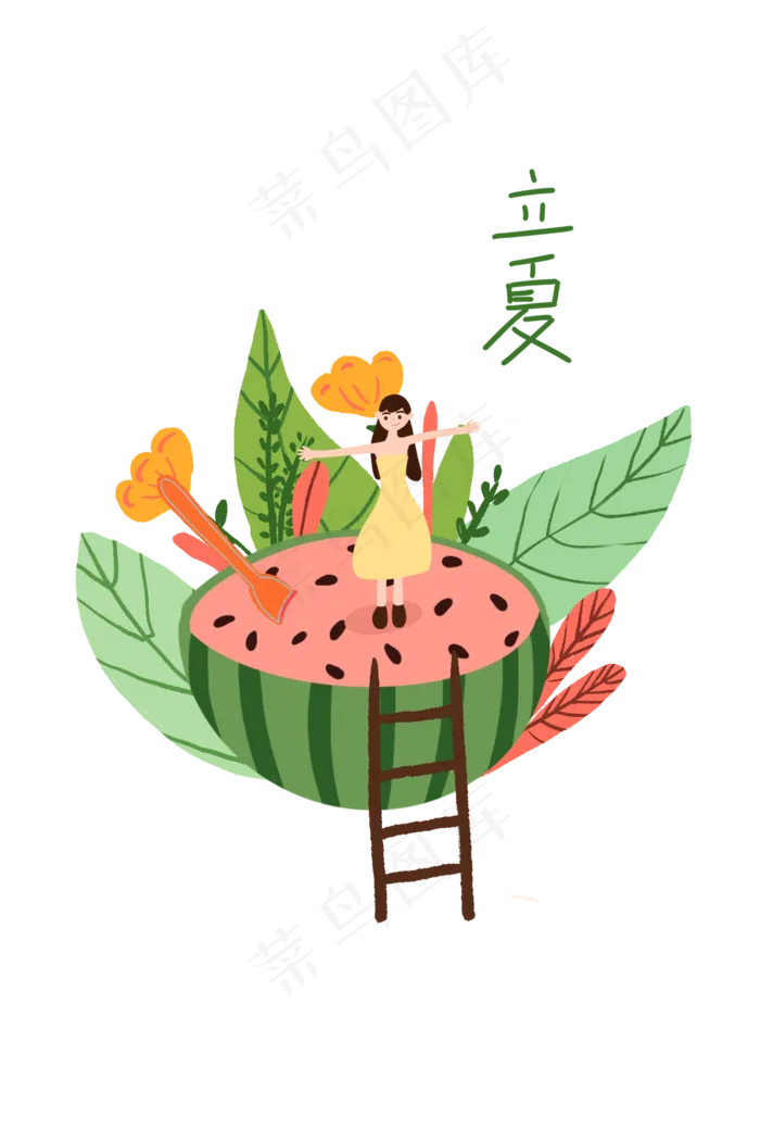炎热的立夏西瓜装饰