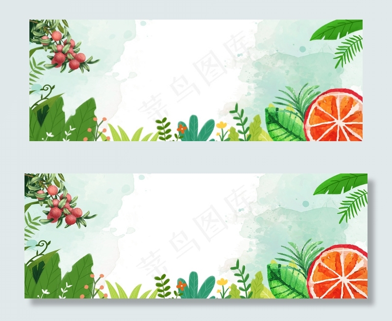 夏季水果绿色绿色背景