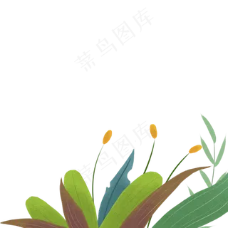 手绘大自然绿色草地