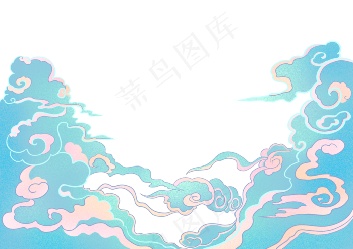 手绘国潮七夕祥云