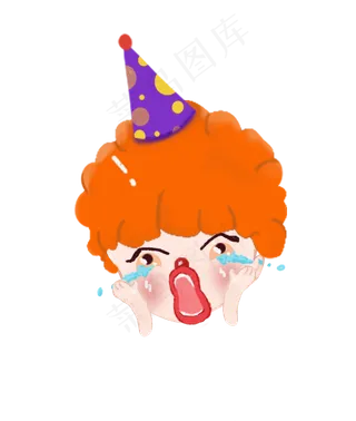 愚人节手绘小丑哭泣表情