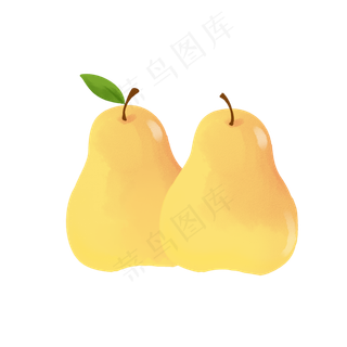 可爱水彩风黄色大鸭梨