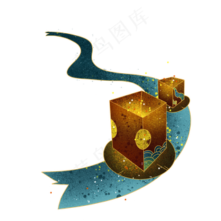 中元节河灯,免抠元素