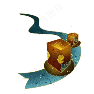 中元节河灯,免抠元素