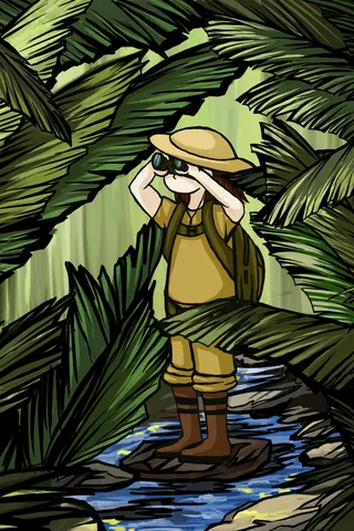 夏日探险厚涂重彩画