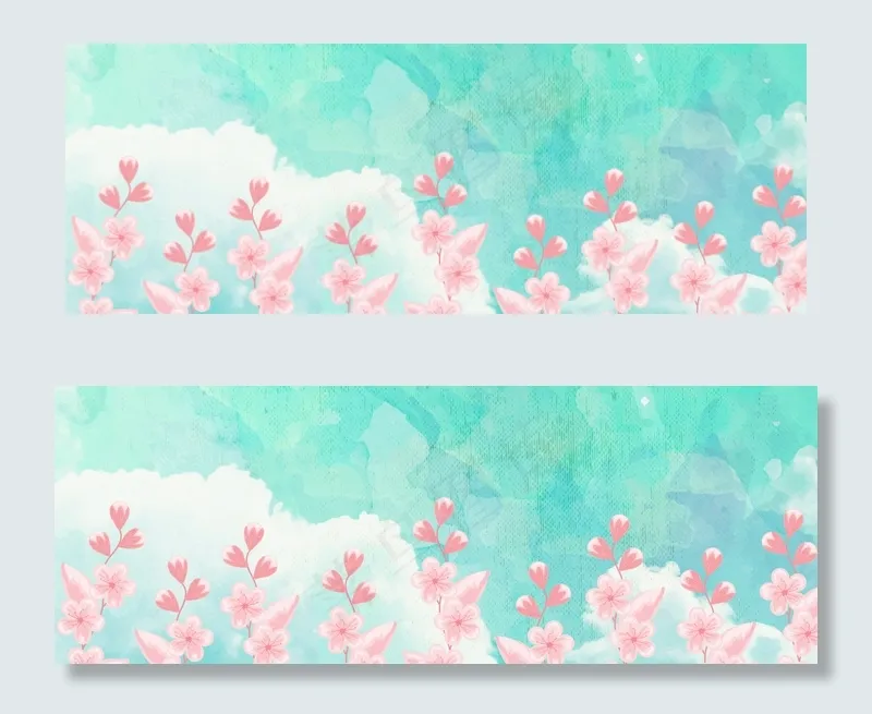 新春上新樱花banner(1920*700px 	       )psd模版下载