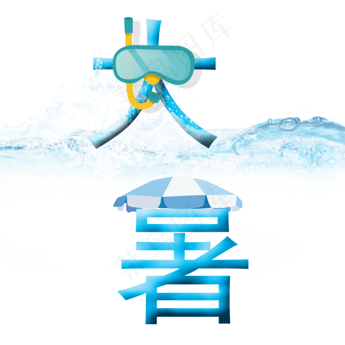 二十四节气大暑艺术字(2000X2000(DPI:300))psd模版下载