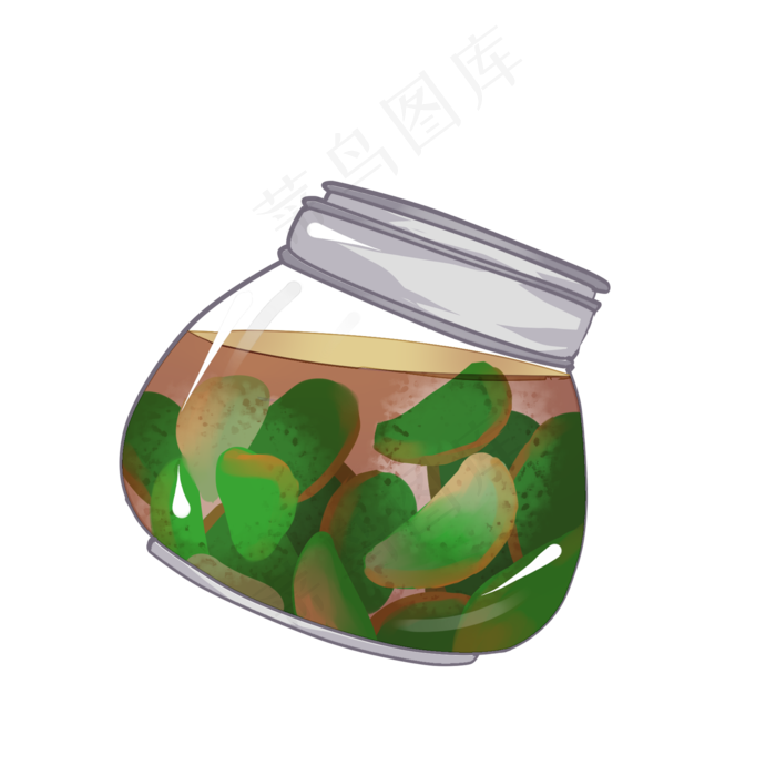 白色的罐子和腊八蒜,免抠元素