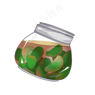 白色的罐子和腊八蒜,免抠元素