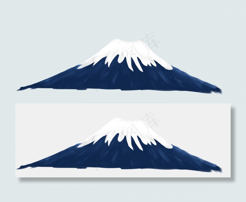 手绘旅游日本富士山风景,免抠元素